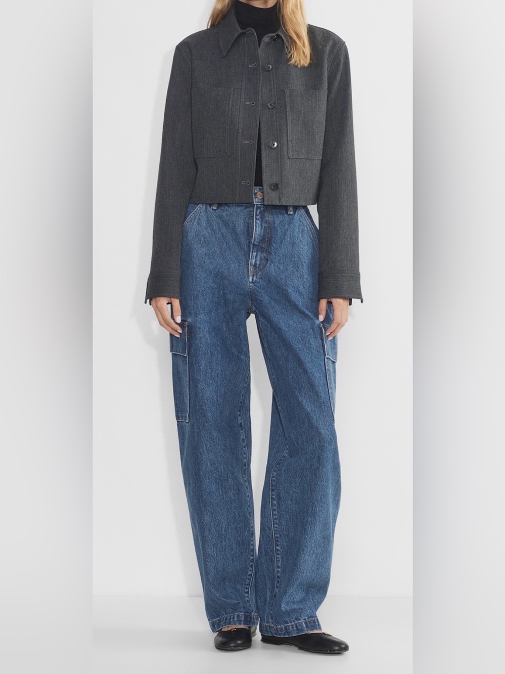 NWT Wilfred Aritzia Strut Wide Cargo Jeans 25